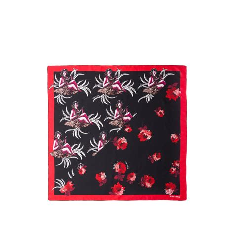 foulard soie prada|Women Silk scarves and accessories .